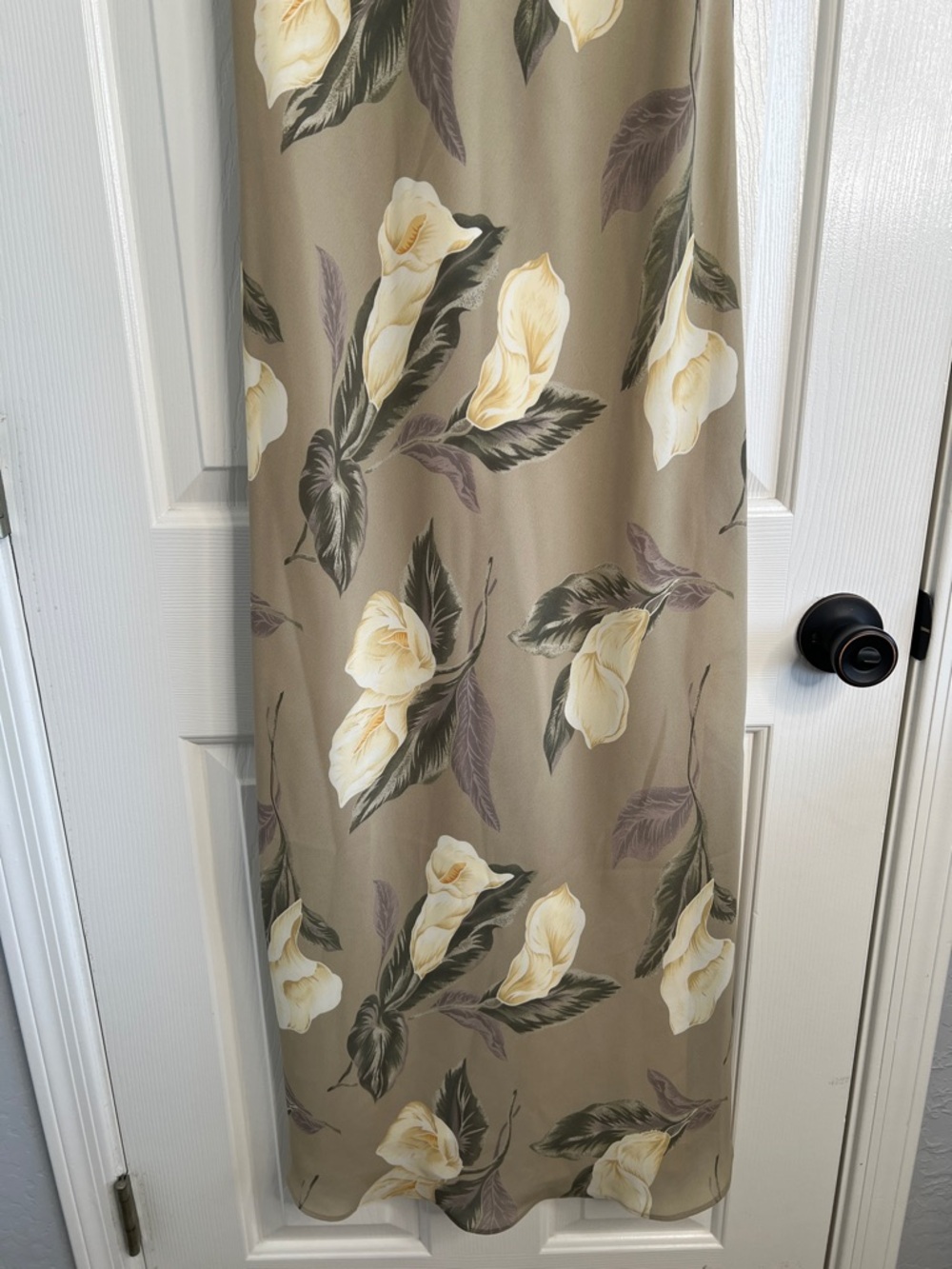 Vintage Kristy maxi high neck sleeveless calla lily floral print dress size 8 - Picture 4 of 7